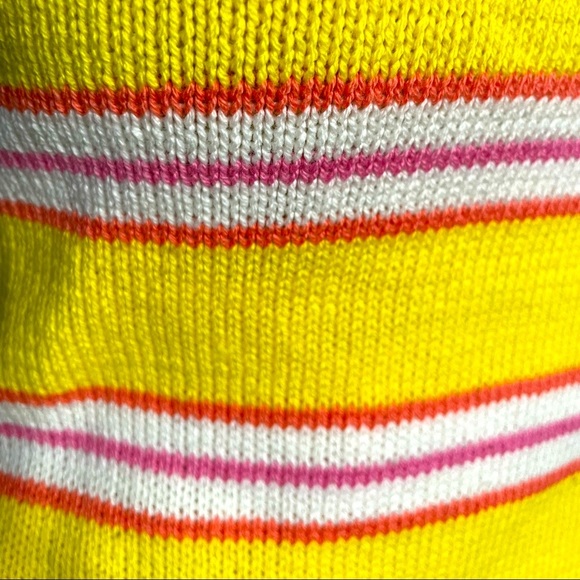 My Michelle Racer Stripe Retro Halter Contrast Sweater Knit Top Large - Picture 2 of 8